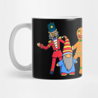 Four Cartoon Friends for Christmas Mug